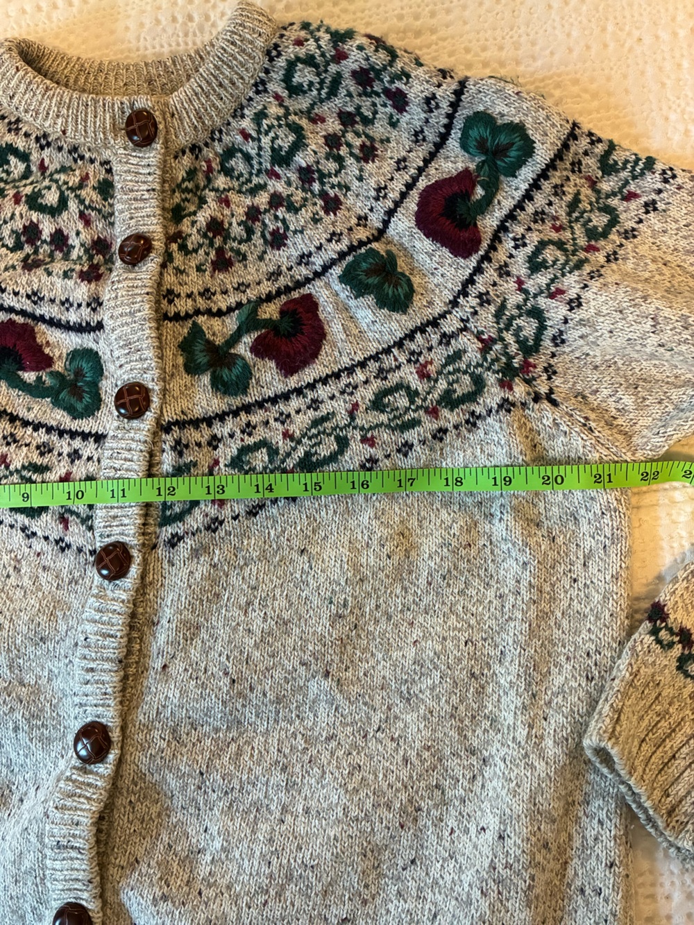 Vintage Northern Reflections Knit Sweater Cardigan Wool Cotton Cottage Core - Picture 8 of 9